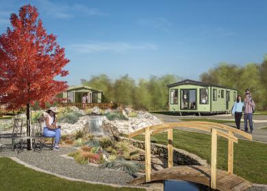 New static caravan development at Arrow Bank 5 star country holiday park